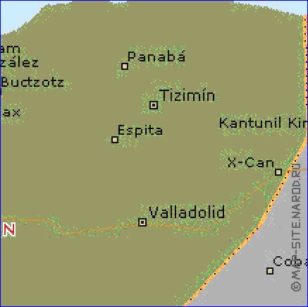 mapa de  estado Iucata