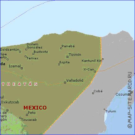 carte de  etat Yucatan