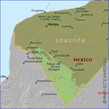 carte de  etat Yucatan