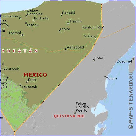 carte de  etat Yucatan