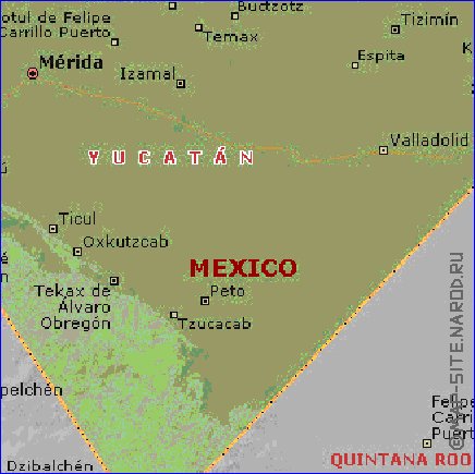 carte de  etat Yucatan