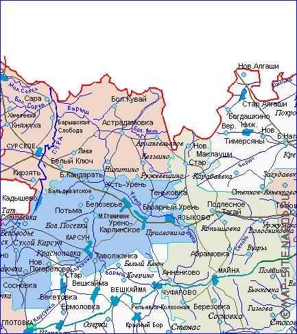 carte de Oblast d'Oulianovsk