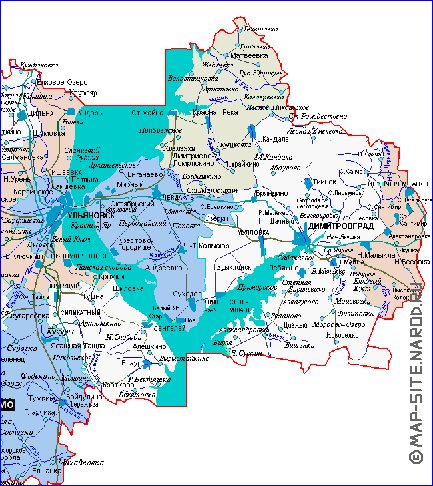 carte de Oblast d'Oulianovsk