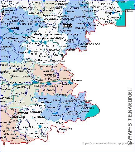 carte de Oblast d'Oulianovsk