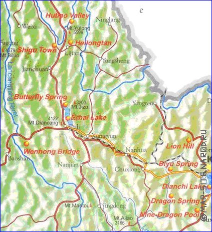 mapa de Yunnan