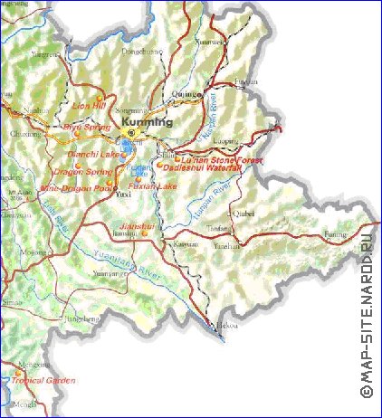 carte de Yunnan