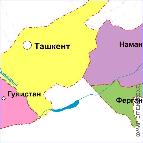 Administrativa mapa de Uzbequistao