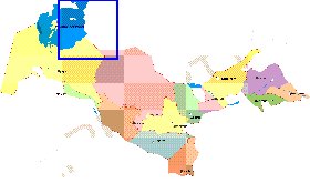 Administrativa mapa de Uzbequistao