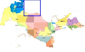 Administrativa mapa de Uzbequistao