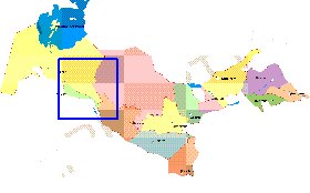 Administrativa mapa de Uzbequistao