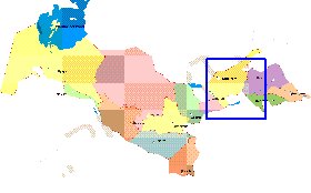 Administrativa mapa de Uzbequistao