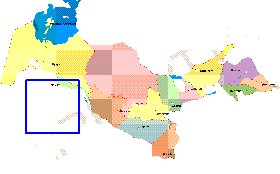 Administrativa mapa de Uzbequistao