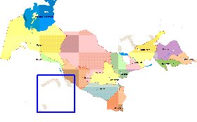 Administrativa mapa de Uzbequistao