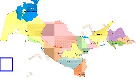 Administrativa mapa de Uzbequistao