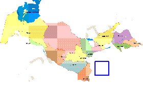 Administrativa mapa de Uzbequistao