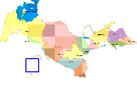 Administrativa mapa de Uzbequistao