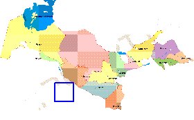 Administrativa mapa de Uzbequistao