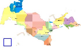 Administrativa mapa de Uzbequistao