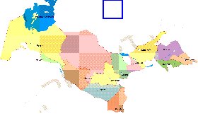 Administrativa mapa de Uzbequistao