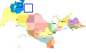 Administrativa mapa de Uzbequistao