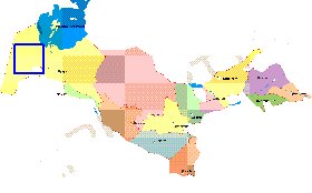 Administrativa mapa de Uzbequistao