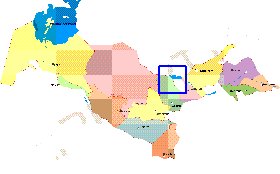 Administrativa mapa de Uzbequistao