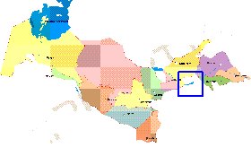 Administrativa mapa de Uzbequistao