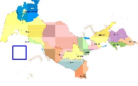 Administrativa mapa de Uzbequistao