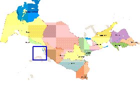 Administrativa mapa de Uzbequistao