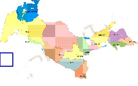 Administrativa mapa de Uzbequistao