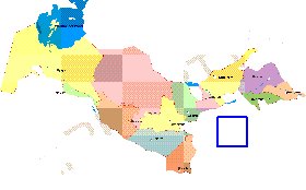 Administrativa mapa de Uzbequistao