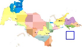 Administrativa mapa de Uzbequistao