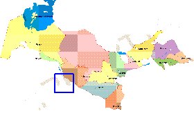 Administrativa mapa de Uzbequistao