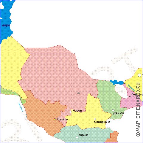 Administratives carte de Ouzbekistan