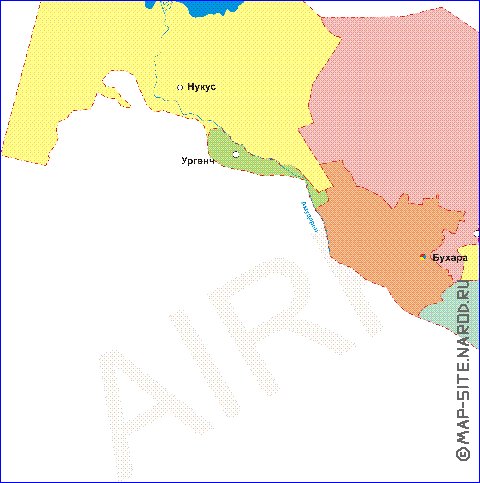 Administrativa mapa de Uzbequistao