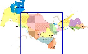 Administrativa mapa de Uzbequistao