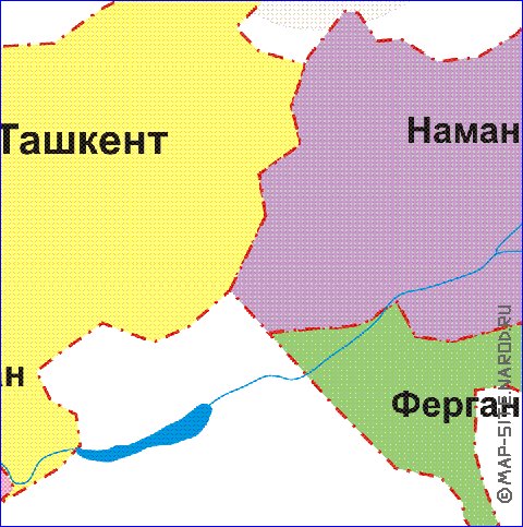 Administrativa mapa de Uzbequistao