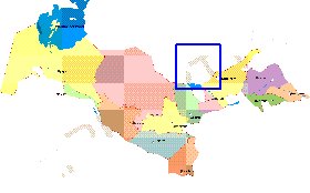 Administrativa mapa de Uzbequistao