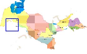 Administrativa mapa de Uzbequistao