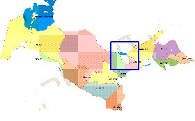 Administrativa mapa de Uzbequistao