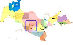 Administrativa mapa de Uzbequistao