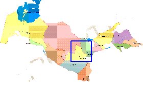 Administrativa mapa de Uzbequistao