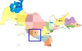 Administrativa mapa de Uzbequistao