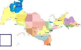 Administrativa mapa de Uzbequistao