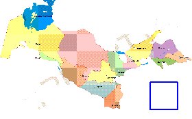 Administrativa mapa de Uzbequistao