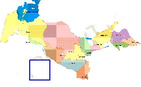 Administrativa mapa de Uzbequistao