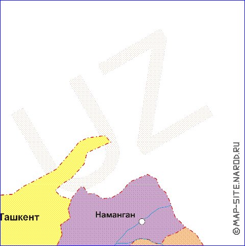 Administrativa mapa de Uzbequistao