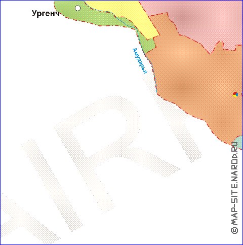 Administrativa mapa de Uzbequistao