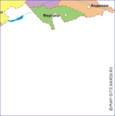 Administrativa mapa de Uzbequistao