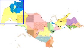 Administrativa mapa de Uzbequistao